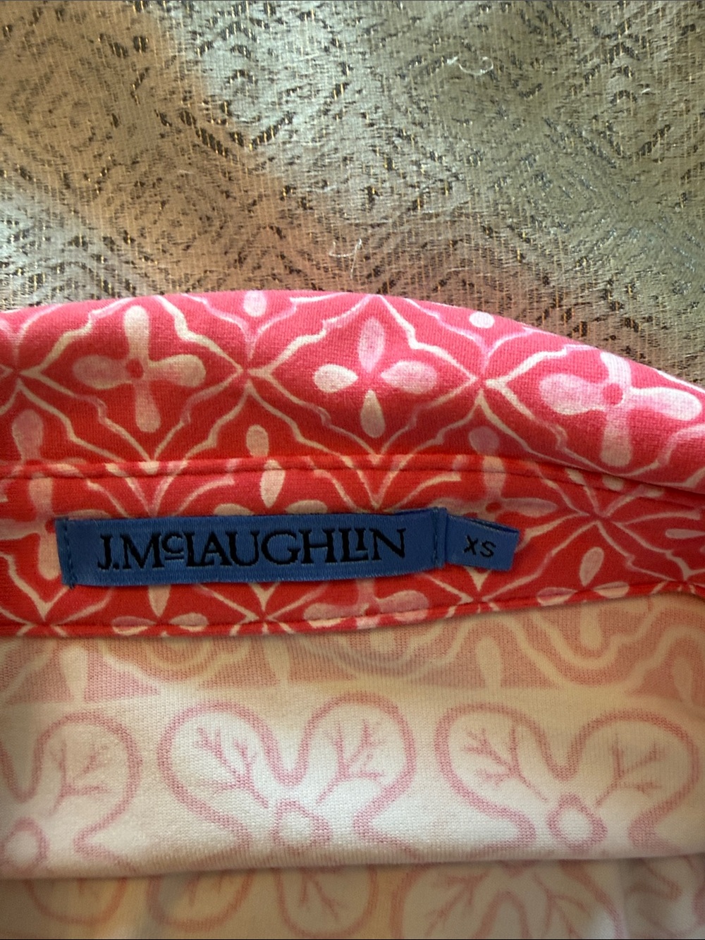 Pink Patterned Button-Front Midi Dress - Picture 6 of 7